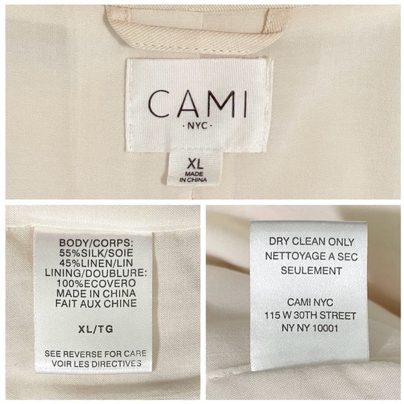 Cami NYC Owen Blazer Silk Linen Notch Lapel Button Front Jacket Ceramic Ivory XL - Picture 16 of 16